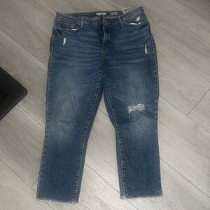 Denizen from Levi's Dark Blue Distressed Ankle Jeans